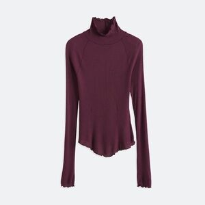 Free People Make It Easy Knit Thermal Burgundy Size S NWOT